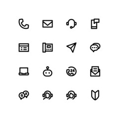 Contact us icon set, icons for UI design