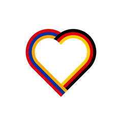 unity concept. heart ribbon icon of armenia and germany flags. vector illustration isolated on white background