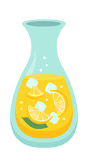 Jug of cold lemonade. Vector illustration