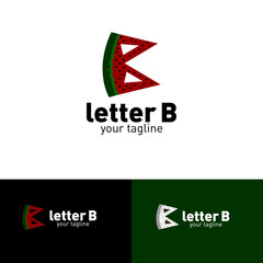 letter b watermelon logo template
