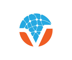 v technology logo design SVG