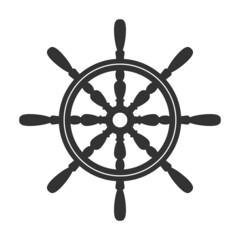 Obraz premium ships wheel symbol isolated on white background, vector illustration