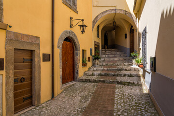 Fototapeta na wymiar The beautiful village of Veroli, near Frosinone, Lazio, central Italy.