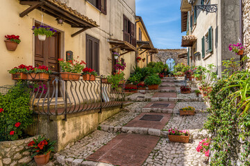 Fototapeta na wymiar The beautiful village of Veroli, near Frosinone, Lazio, central Italy.