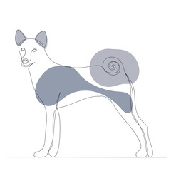 dog drawing by one continuous line, sketch