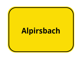 Ortseingangsschild - orange / gelb - Alpirsbach