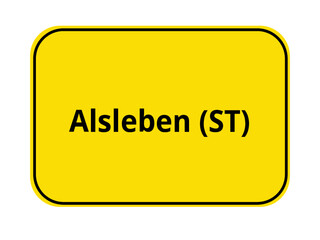 Ortseingangsschild - orange / gelb - Alsleben ST