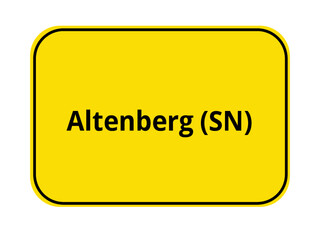 Ortseingangsschild - orange / gelb - Altenburg SN