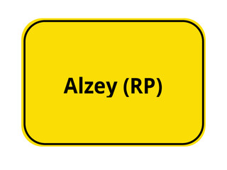 Ortseingangsschild - orange / gelb - Alzey RP