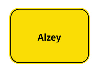 Ortseingangsschild - orange / gelb - Alzey