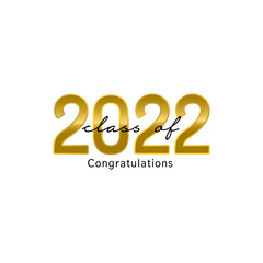 Graduation class of 2022 greeting background. Class of congratulations of 2022. Vector Illustration.