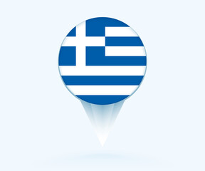 Map pointer with flag of Greece.
