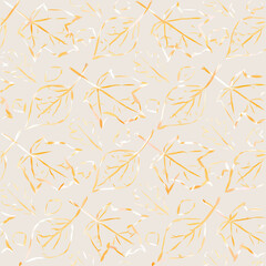 pattern green leaves on a cream background