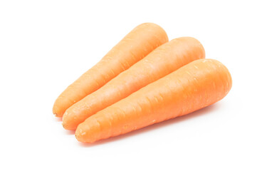 three Carrots isolated on white background.