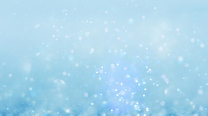 Festive abstract blue winter backdrop. Decoration bokeh glitters Unfocused abstract turquoise glitter holiday background. Spun Sugar trendy color