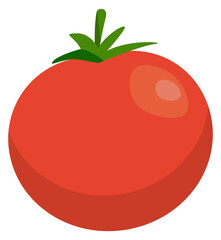 Tomato cartoon icon. Red ripe fresh vegetable