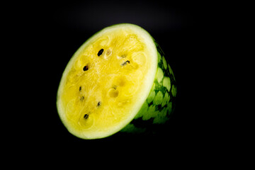 slices watermelon isolate on black background,