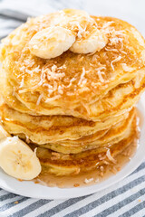 Coconut banana pancakes