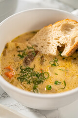 Creamy wild mushroom soup