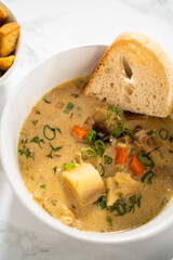 Creamy wild mushroom soup