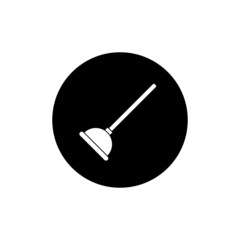 Plunger icon in black round