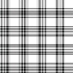 Black and White Asymmetric Plaid textured Seamless Pattern