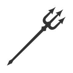black trident symbol isolated on white, vector illustration