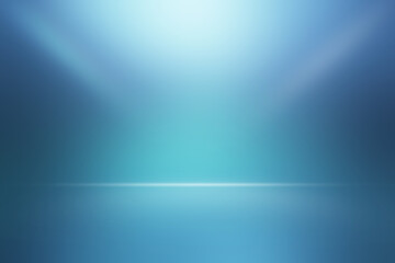 empty blue room in 3d background.