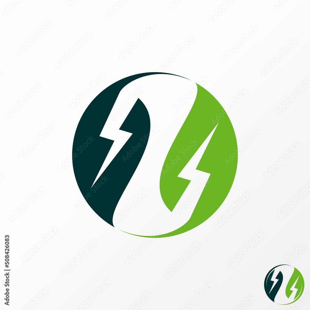 Poster letter or word z unique font with electric or power on circle block or negative image graphic icon l