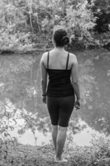 person walking on the beach