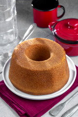 Delicious cornmeal cake, traditional Brazilian cake.