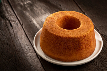 Delicious cornmeal cake, traditional Brazilian cake.