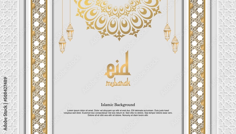 Wall mural Arabic elegant luxury ornamental islamic background with islamic pattern decorative ornament Premium Vector