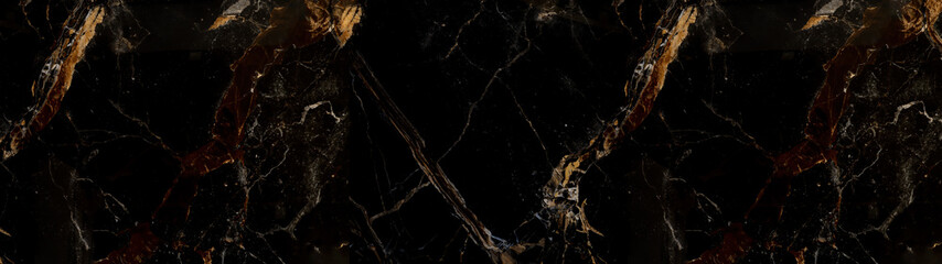Black beige abstract marble granite natural stone tile texture background banner panorama...