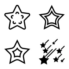 Stars Flat Icon Set Isolated On White Background