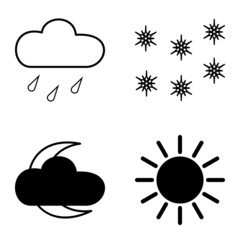 Weather Flat Icon Set Isolated On White Background