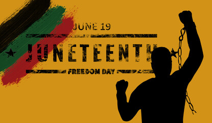 Juneteenth Freedom Day. African heritage . June 19. Celebrate Black Freedom. Flag