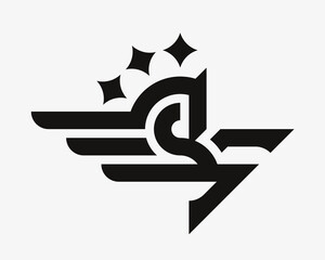 Horse modern logo. Pegasus heraldic emblem design editable for your business. Vector illustration.