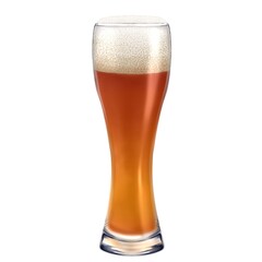 スリムなグラスに入ったビール　ラスター素材