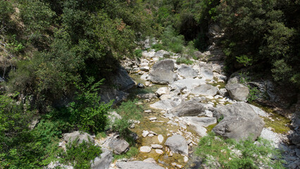 Creek Rio Barbaira in Rocchetta Nervina, Liguria - Italy