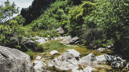 Creek Rio Barbaira in Rocchetta Nervina, Liguria - Italy