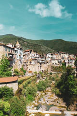 View of the Rocchetta Nervina Sitano village within the Liguria Region - Italy