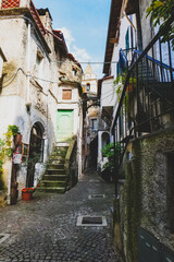 Urban view inside the medieval village of Rocchetta Nervina, Imperia - Italy