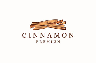 Cinnamon logo icon design template flat vector