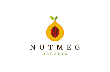 Nutmeg logo icon design template flat vector