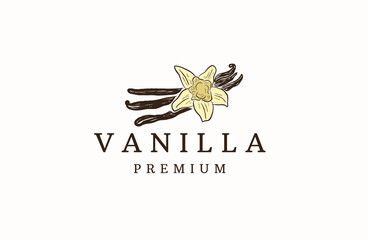 Obraz premium Vanilla logo icon design template flat vector
