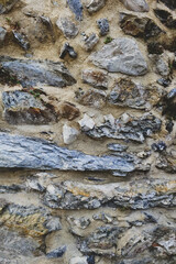 Detail of a stone wall in a country building