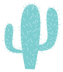 Stylized cactus silhouette. Cute desert succulent symbol