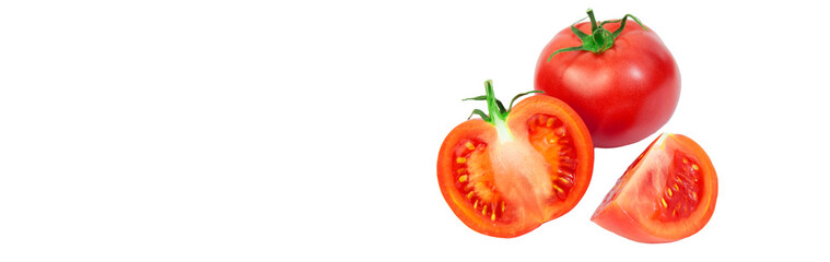 ripe tomatoes on a white background. the concept of cooking tomato sauce. red vegetables on a light texture. juicy pink tomatoes on the table