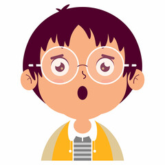 boy confused face cartoon character